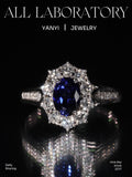 Lab Sapphire & Moissanite Ring in 9K Gold